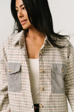 Baltic Born outerwear|Seeley Shacket | Dusty Blue Multi