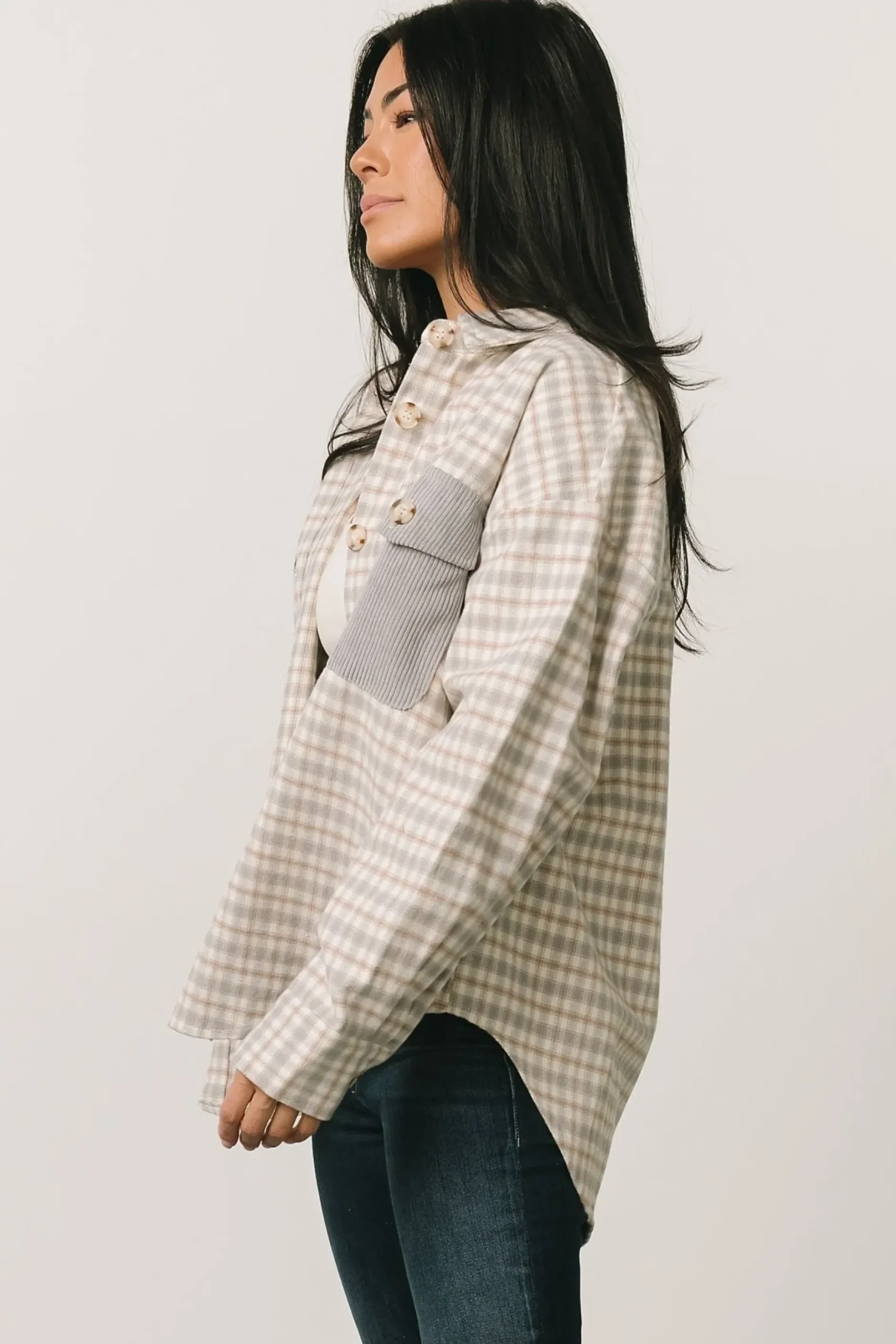Baltic Born outerwear|Seeley Shacket | Dusty Blue Multi