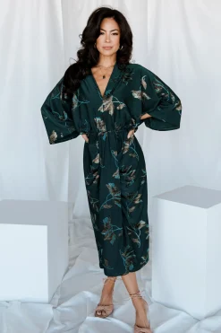 Baltic Born WEDDING SUITE|wedding guest|Shaneen Ruched Midi Dress | Jade Floral Shimmer