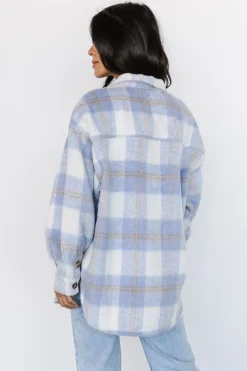Baltic Born outerwear|Sharon Plaid Shacket | Blue + Off White