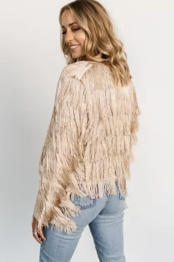 Baltic Born outerwear|Sheridan Fringe Jacket | Champagne