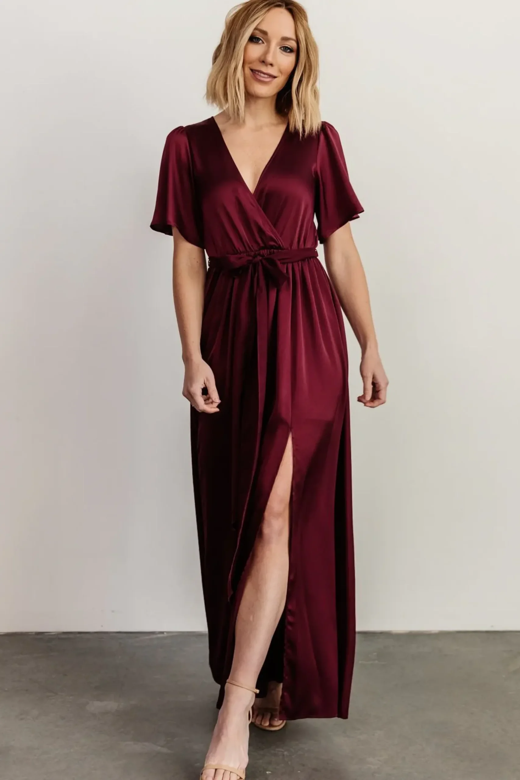 Baltic Born maxi dresses|WEDDING SUITE|Sicily Satin Maxi Dress | Mulberry