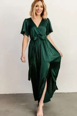 Baltic Born maxi dresses|WEDDING SUITE|Sicily Satin Maxi Dress | Emerald
