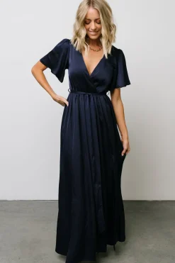 Baltic Born maxi dresses|WEDDING SUITE|Sicily Satin Maxi Dress | Navy