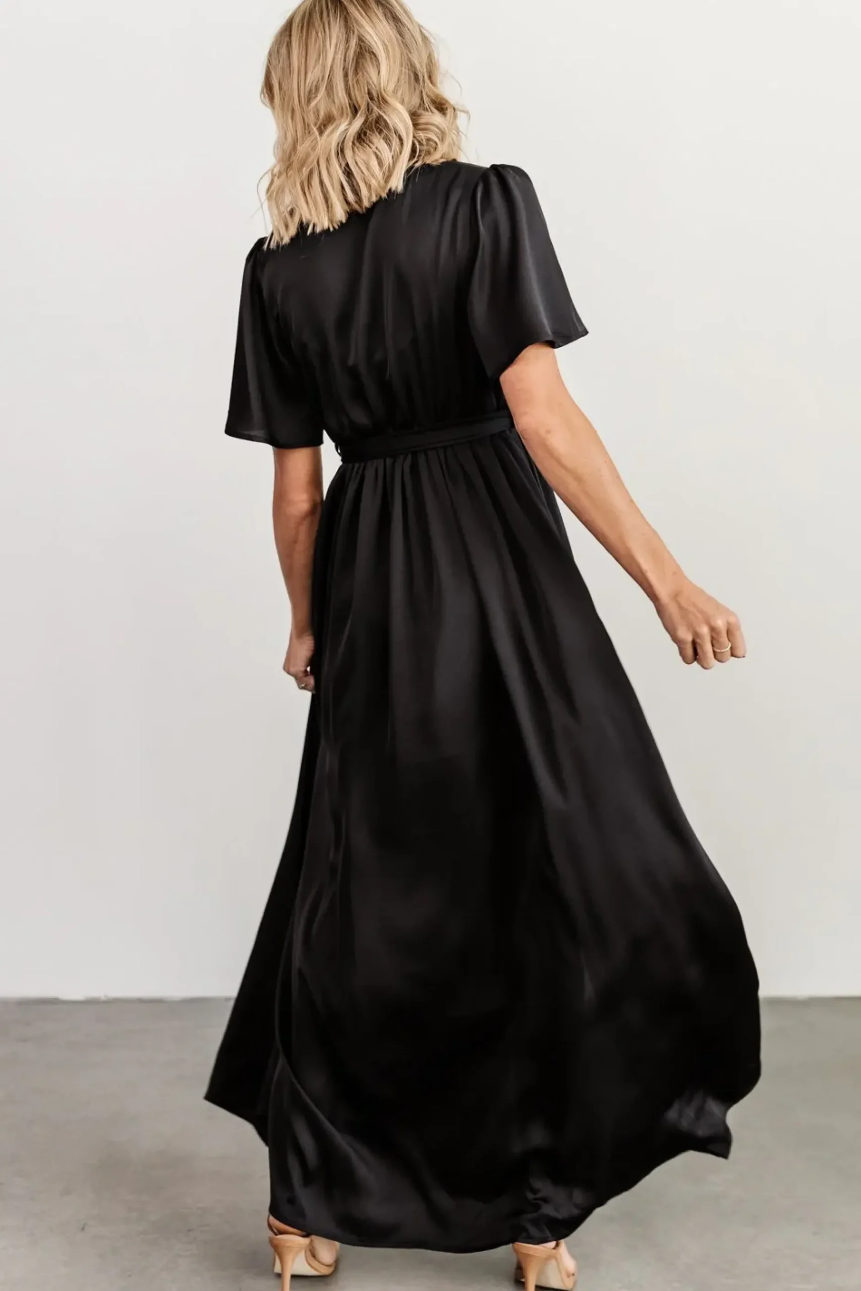 Baltic Born maxi dresses|WEDDING SUITE|Sicily Satin Maxi Dress | Black