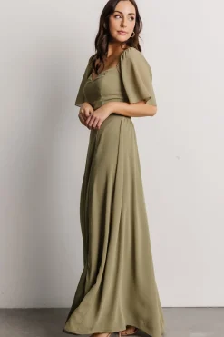 Baltic Born WEDDING SUITE|wedding guest|Sierra Sweetheart Maxi Dress | Dusty Olive