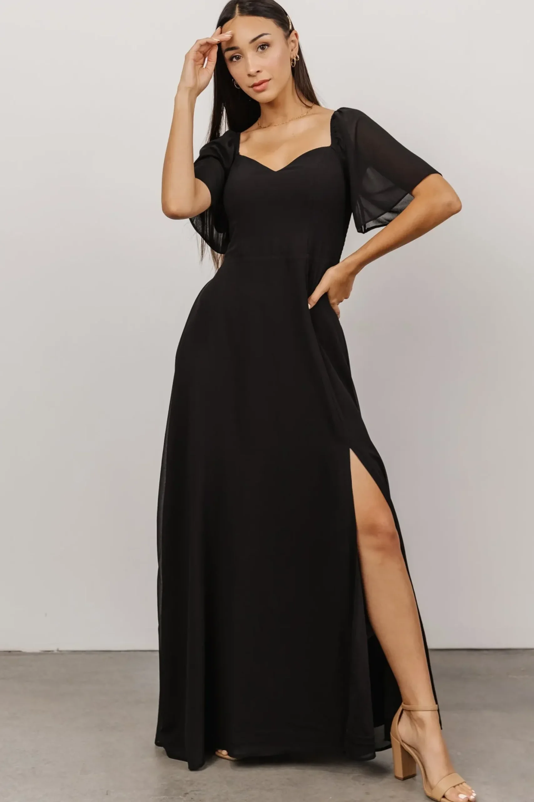 Baltic Born WEDDING SUITE|wedding guest|Sierra Sweetheart Maxi Dress | Black