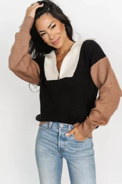 Baltic Born COMING SOON|Sigrid Half-Zip Sweater | Black Multi