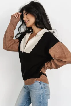 Baltic Born COMING SOON|Sigrid Half-Zip Sweater | Black Multi