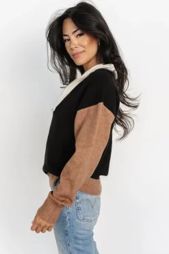 Baltic Born COMING SOON|Sigrid Half-Zip Sweater | Black Multi