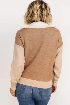 Baltic Born COMING SOON|Sigrid Half-Zip Sweater | Camel Multi
