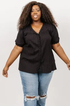 Baltic Born blouses + shirts|Sloane Button Top | Black