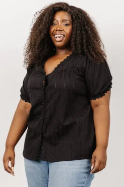 Baltic Born blouses + shirts|Sloane Button Top | Black