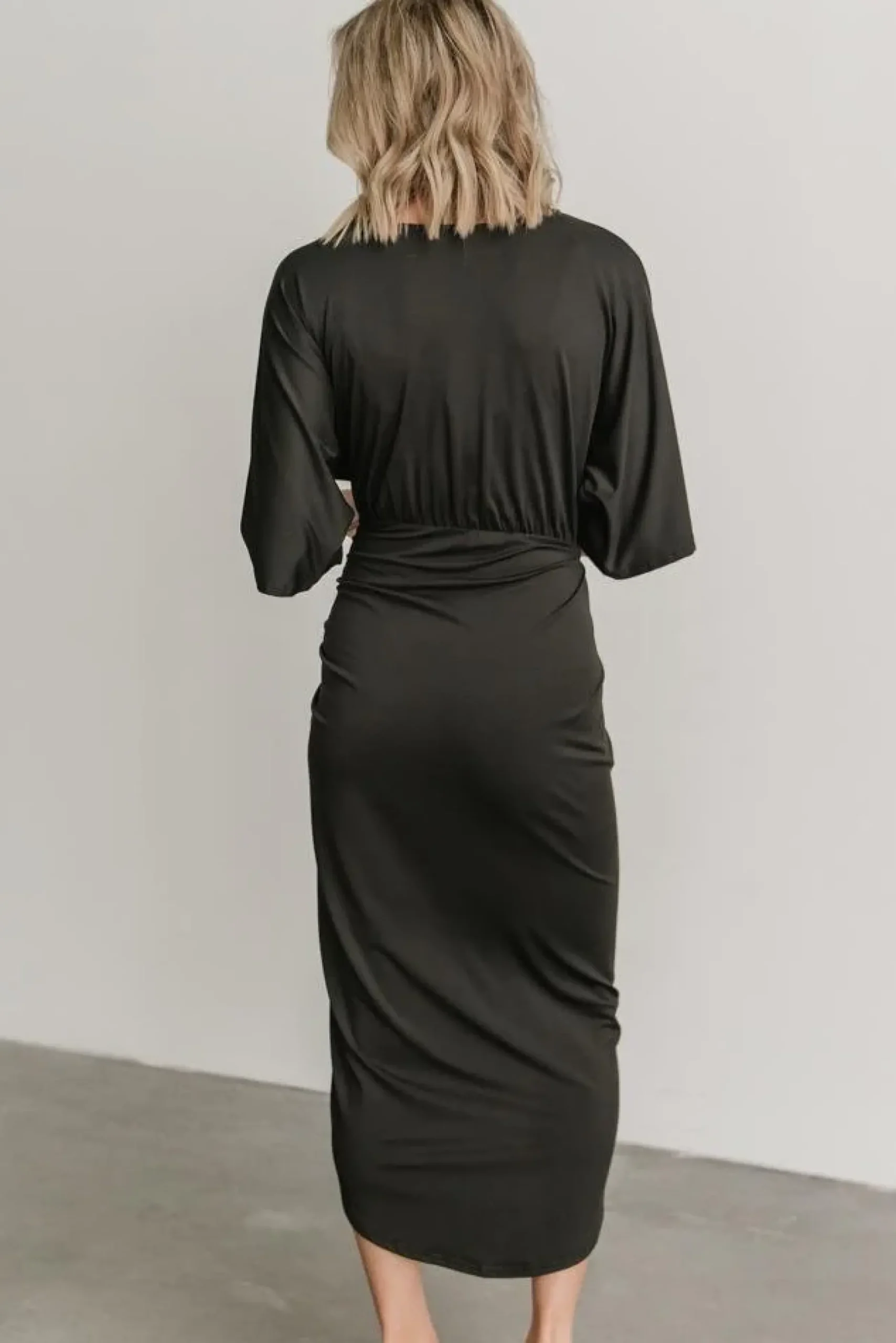 Baltic Born midi dresses|WEDDING SUITE|Solana Ruched Dress | Black