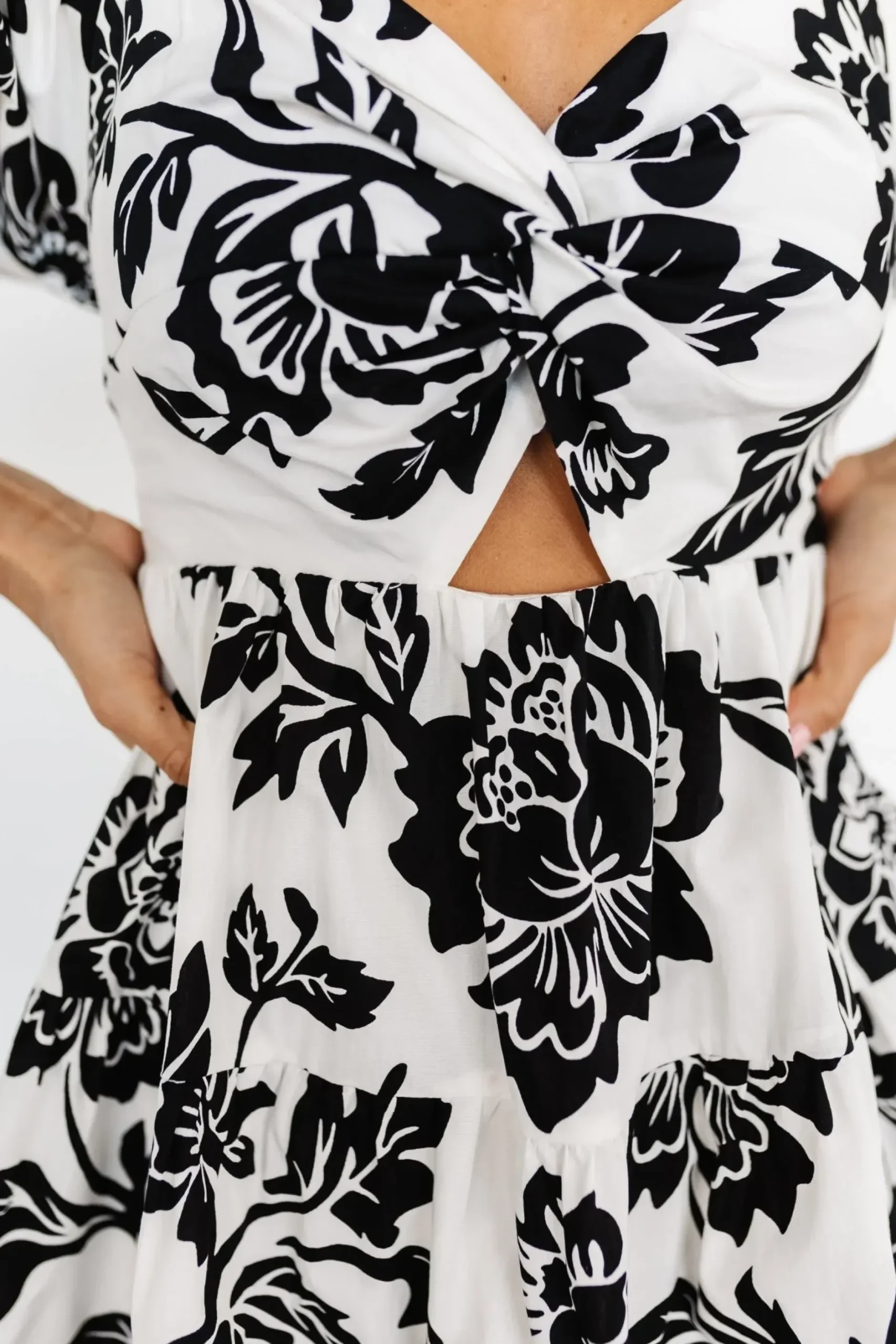 Baltic Born short dresses|Sophronia Mini Dress | Cream + Black
