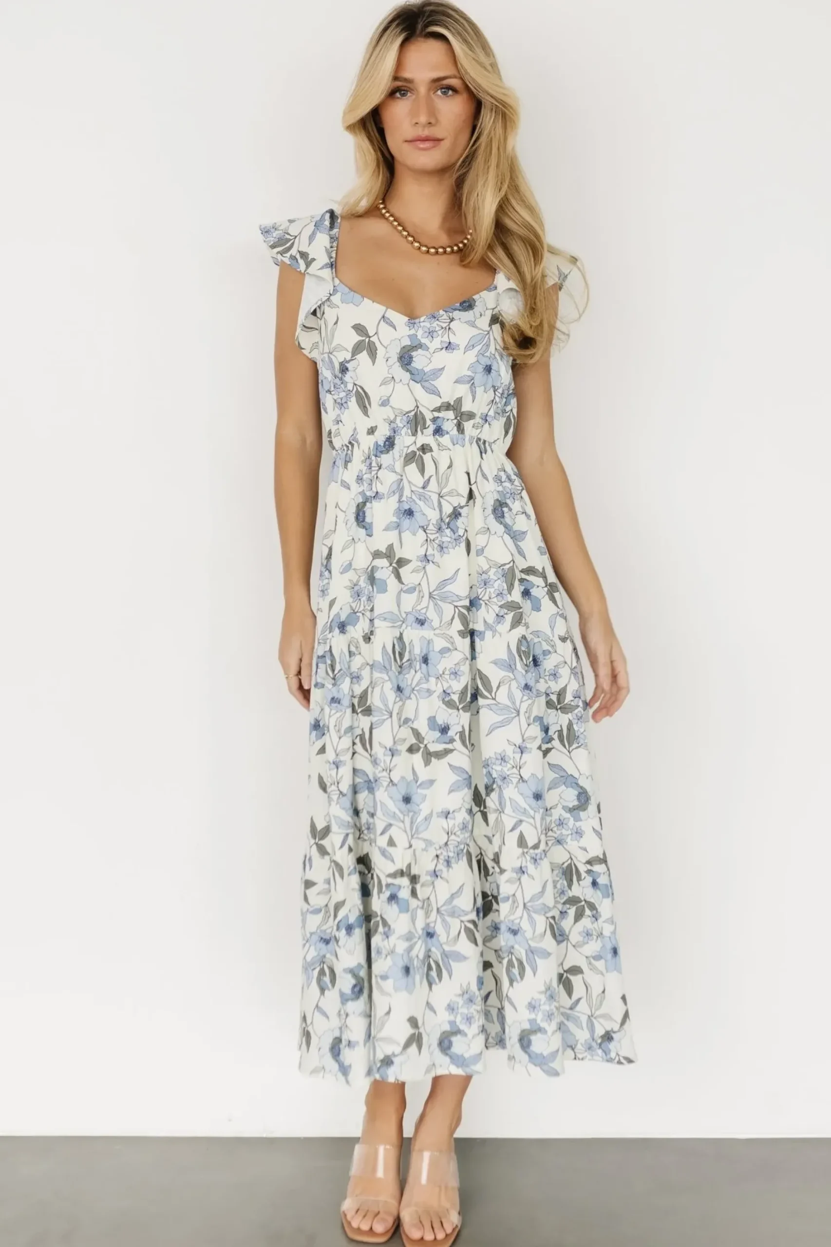 Baltic Born COMING SOON|Sorrento Ruffle Dress | Blue Floral