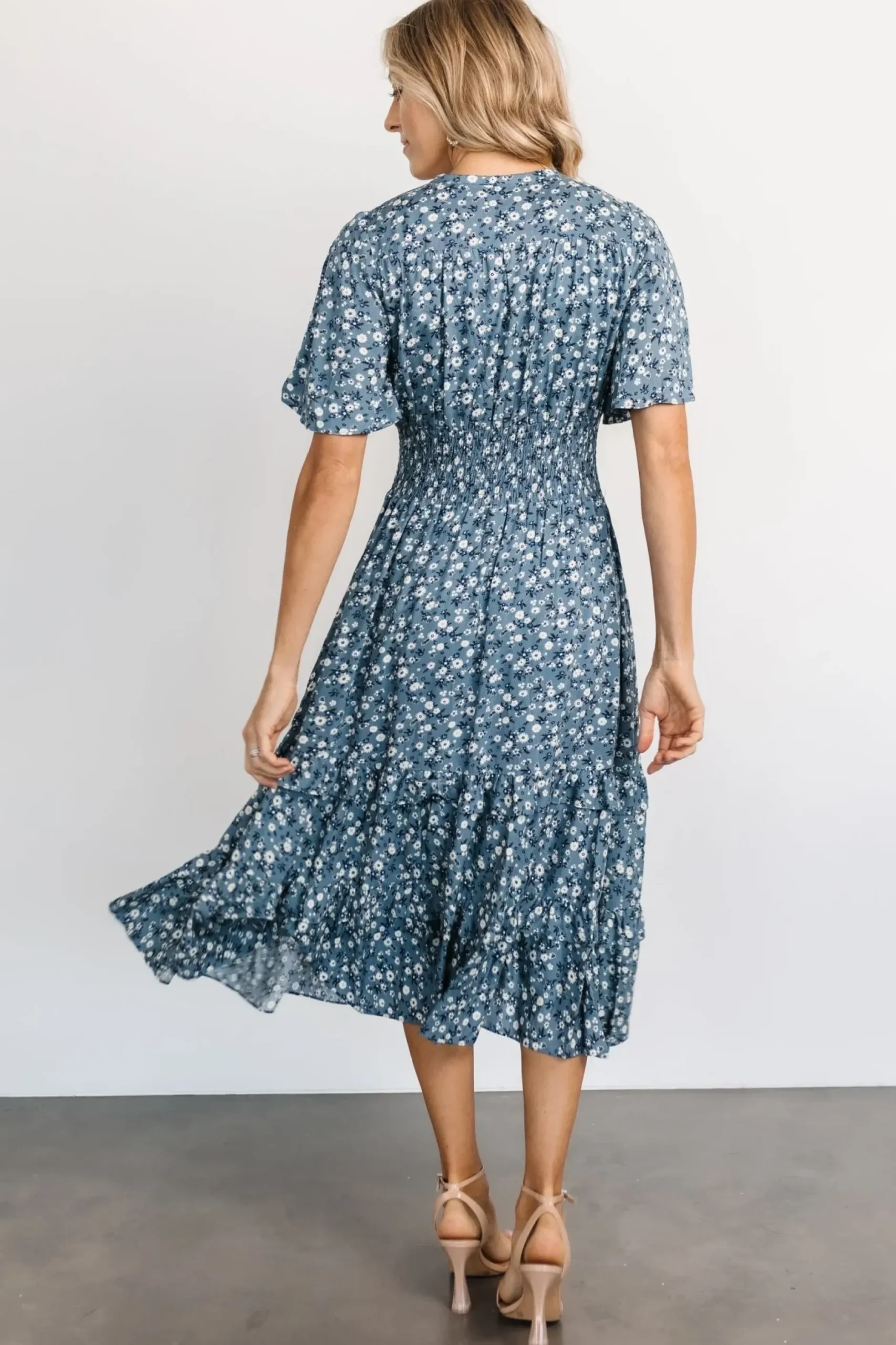 Baltic Born midi dresses|bump friendly|Spell Boho Midi Dress | Blue Floral
