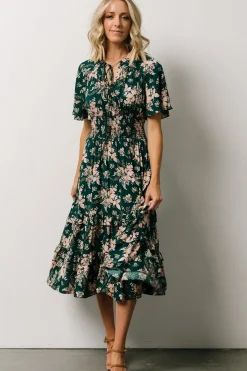 Baltic Born midi dresses|bump friendly|Spell Boho Midi Dress | Topaz + Blush Floral