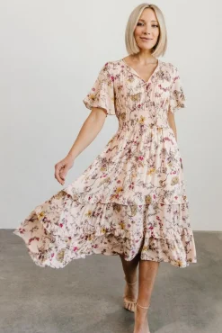 Baltic Born midi dresses|bump friendly|Spell Boho Midi Dress | White + Sage
