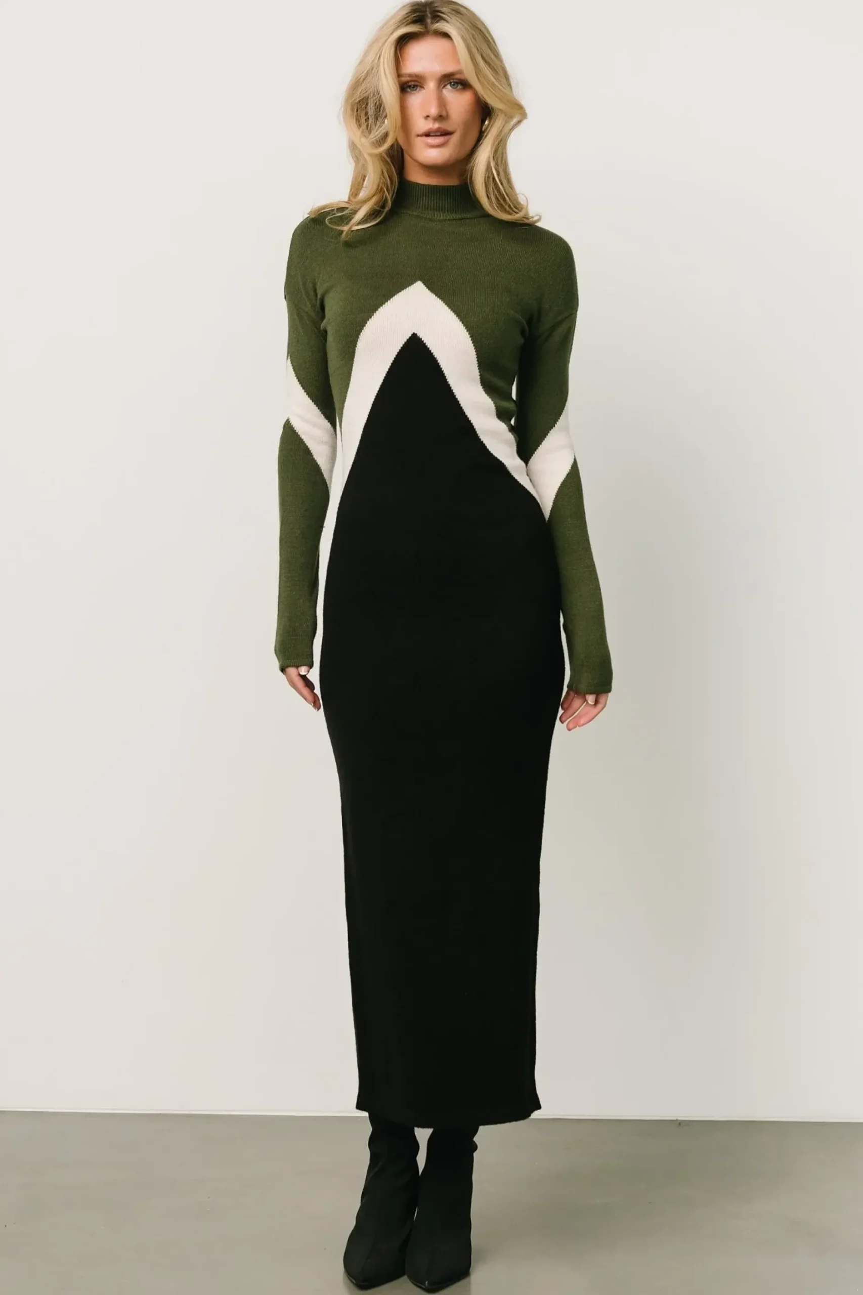 Baltic Born TOPS|sweaters|Squires Sweater Dress | Olive + Black