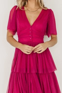 Baltic Born COMING SOON|Starlet Tiered Maxi Dress | Magenta Berry