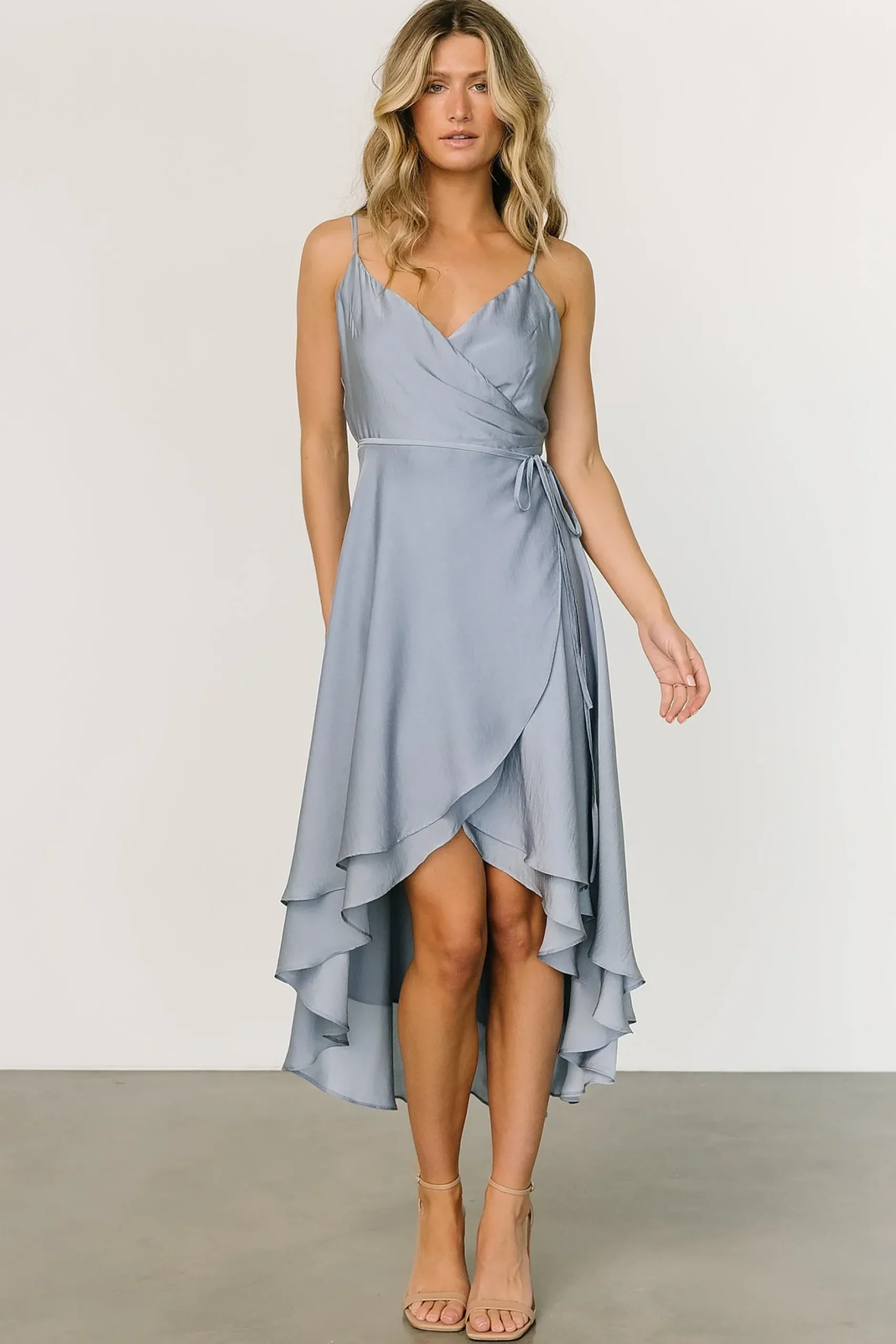 Baltic Born SALE|Steffi Tulip Wrap Dress | Dusty Blue