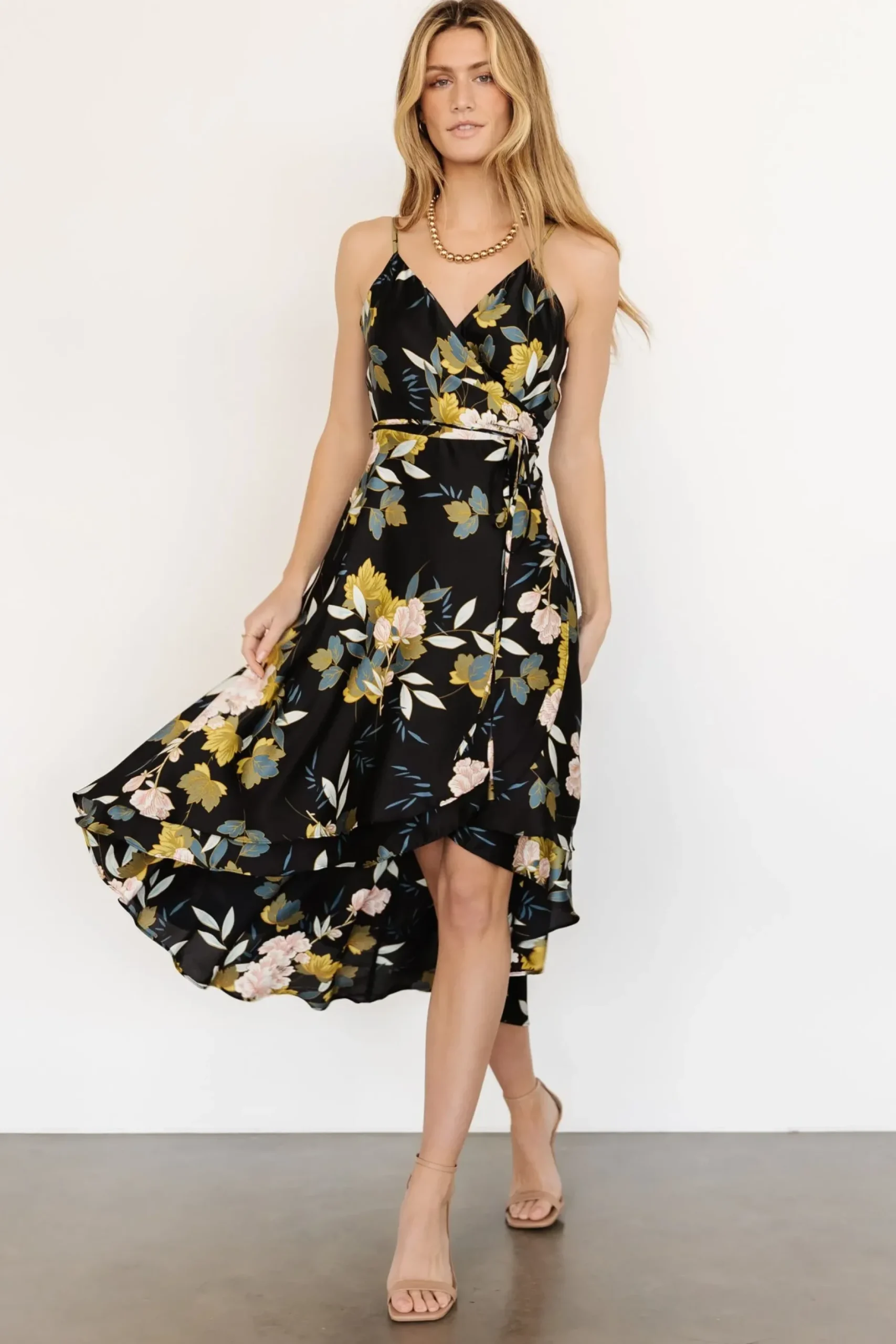 Baltic Born SALE|Steffi Tulip Wrap Dress | Midnight Floral