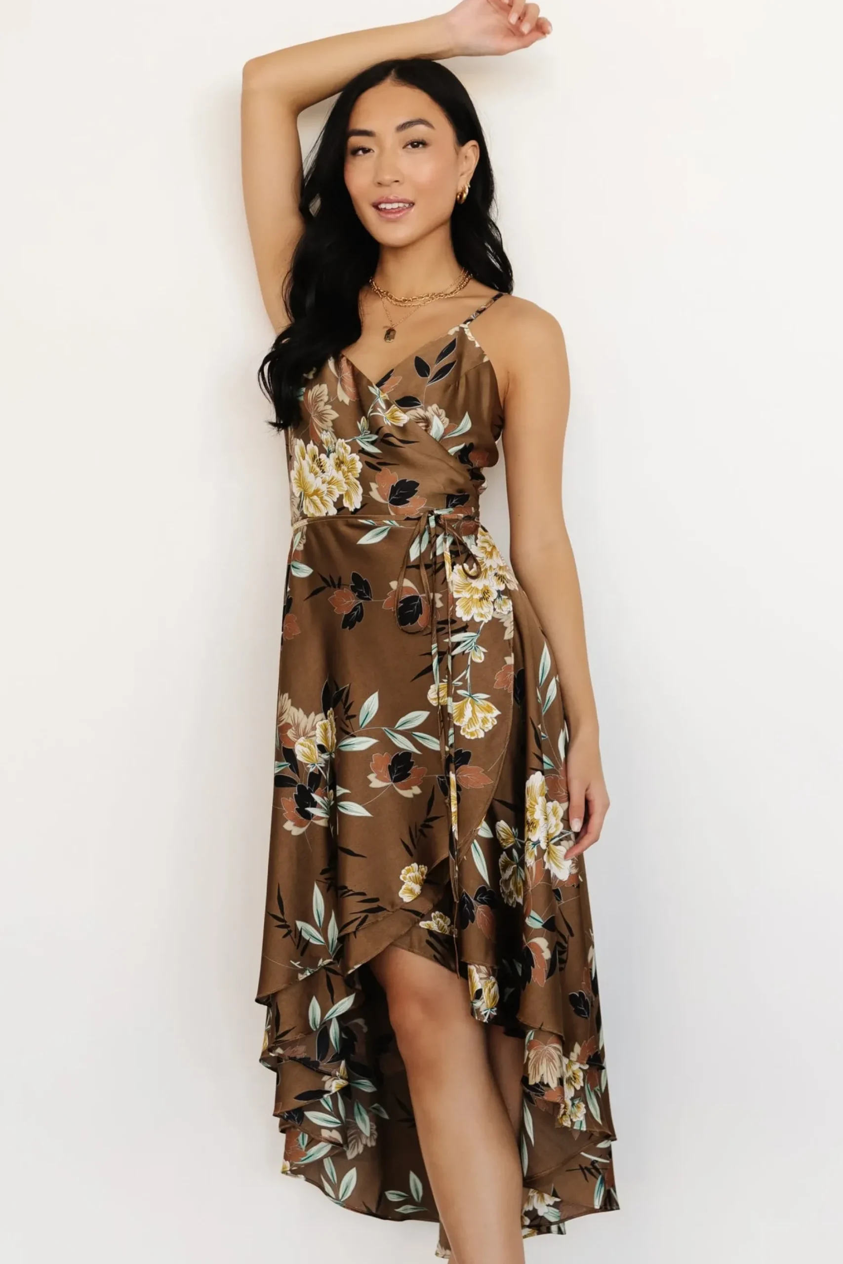 Baltic Born SALE|Steffi Tulip Wrap Dress | Mocha Floral