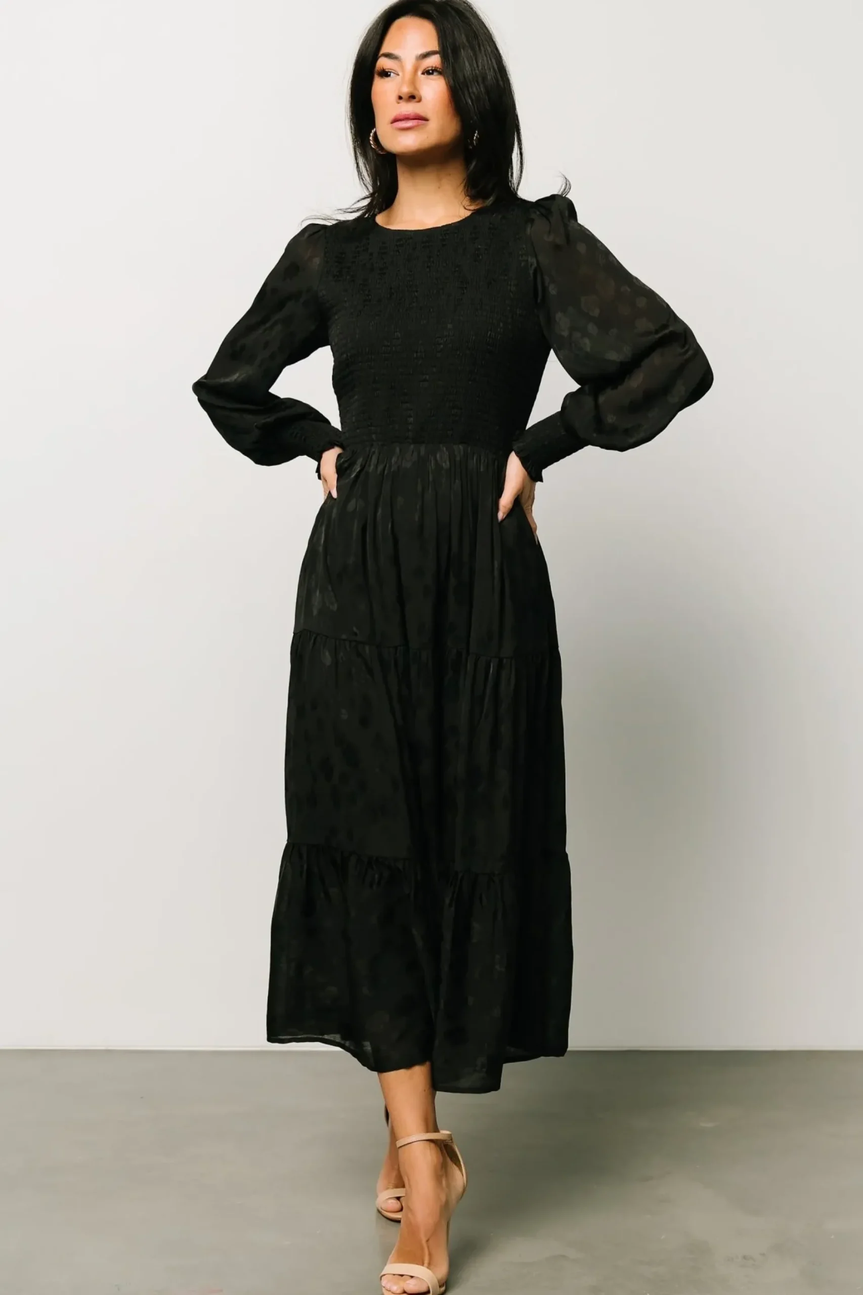 Baltic Born WEDDING SUITE|wedding guest|Stockholm Smocked Dress | Black