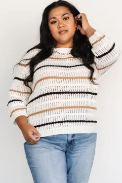 Baltic Born TOPS|sweaters|Sundance Knit Sweater Top | Ivory Multi Stripe
