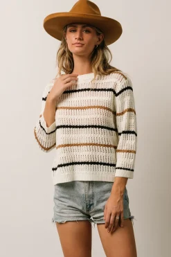 Baltic Born TOPS|sweaters|Sundance Knit Sweater Top | Ivory Multi Stripe