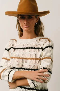 Baltic Born TOPS|sweaters|Sundance Knit Sweater Top | Ivory Multi Stripe