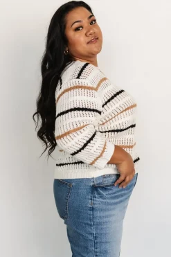 Baltic Born TOPS|sweaters|Sundance Knit Sweater Top | Ivory Multi Stripe