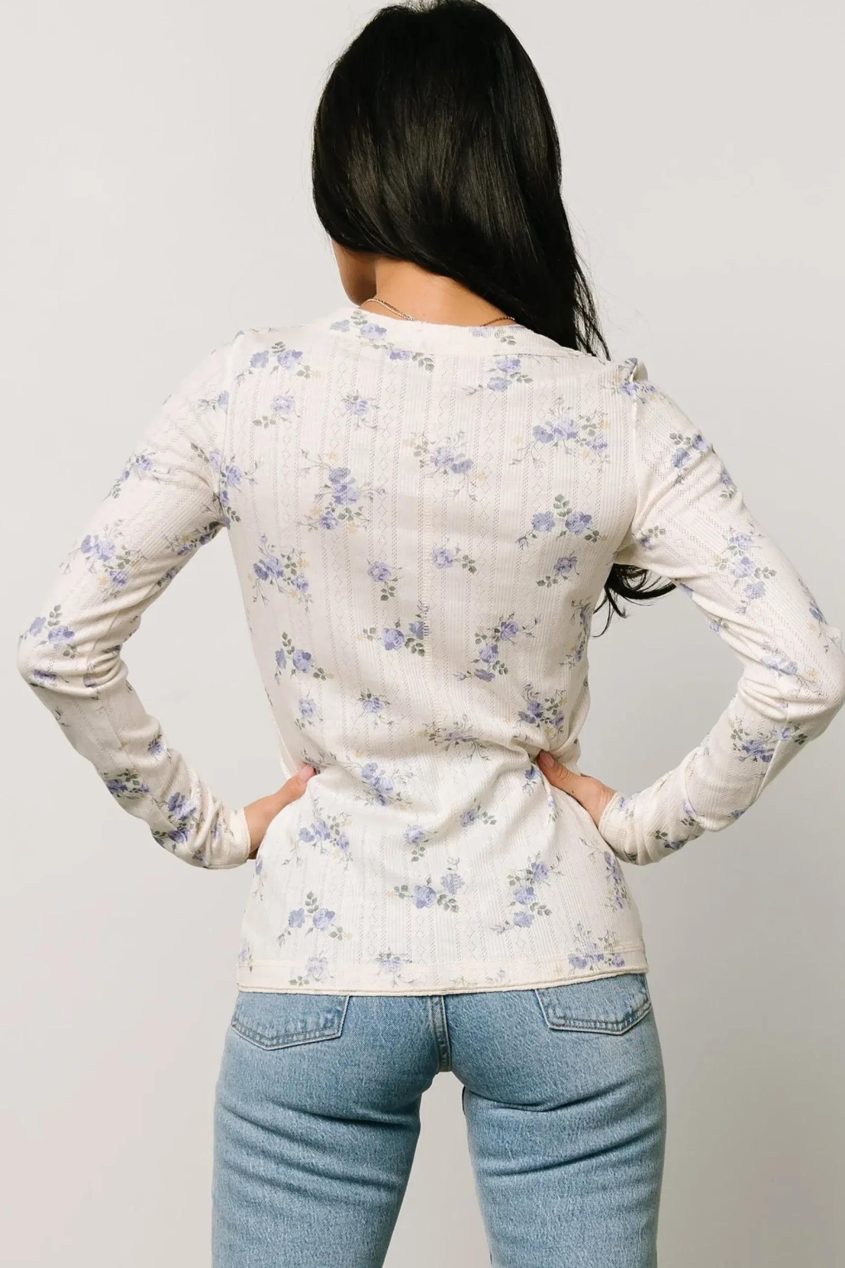 Baltic Born blouses + shirts|Suzanne Henley Top | Periwinkle Floral