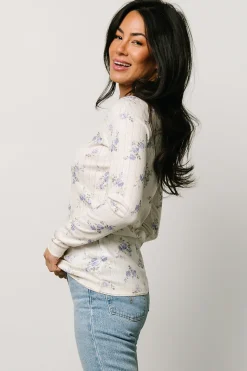 Baltic Born blouses + shirts|Suzanne Henley Top | Periwinkle Floral