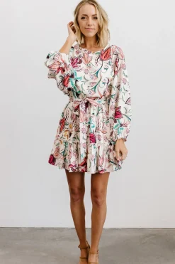 Baltic Born SALE|Tally Mini Dress | Off White Multi Print