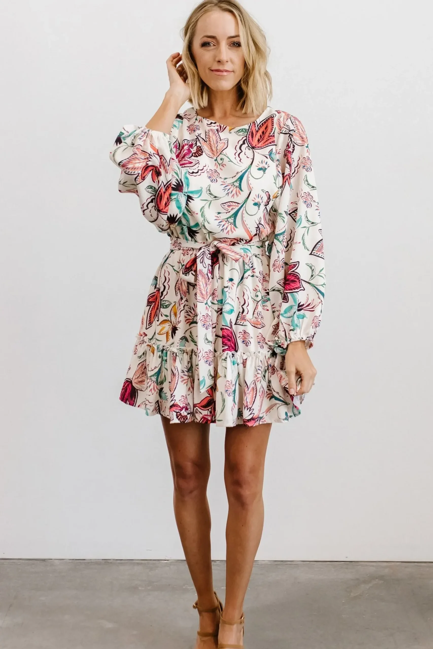 Baltic Born SALE|Tally Mini Dress | Off White Multi Print