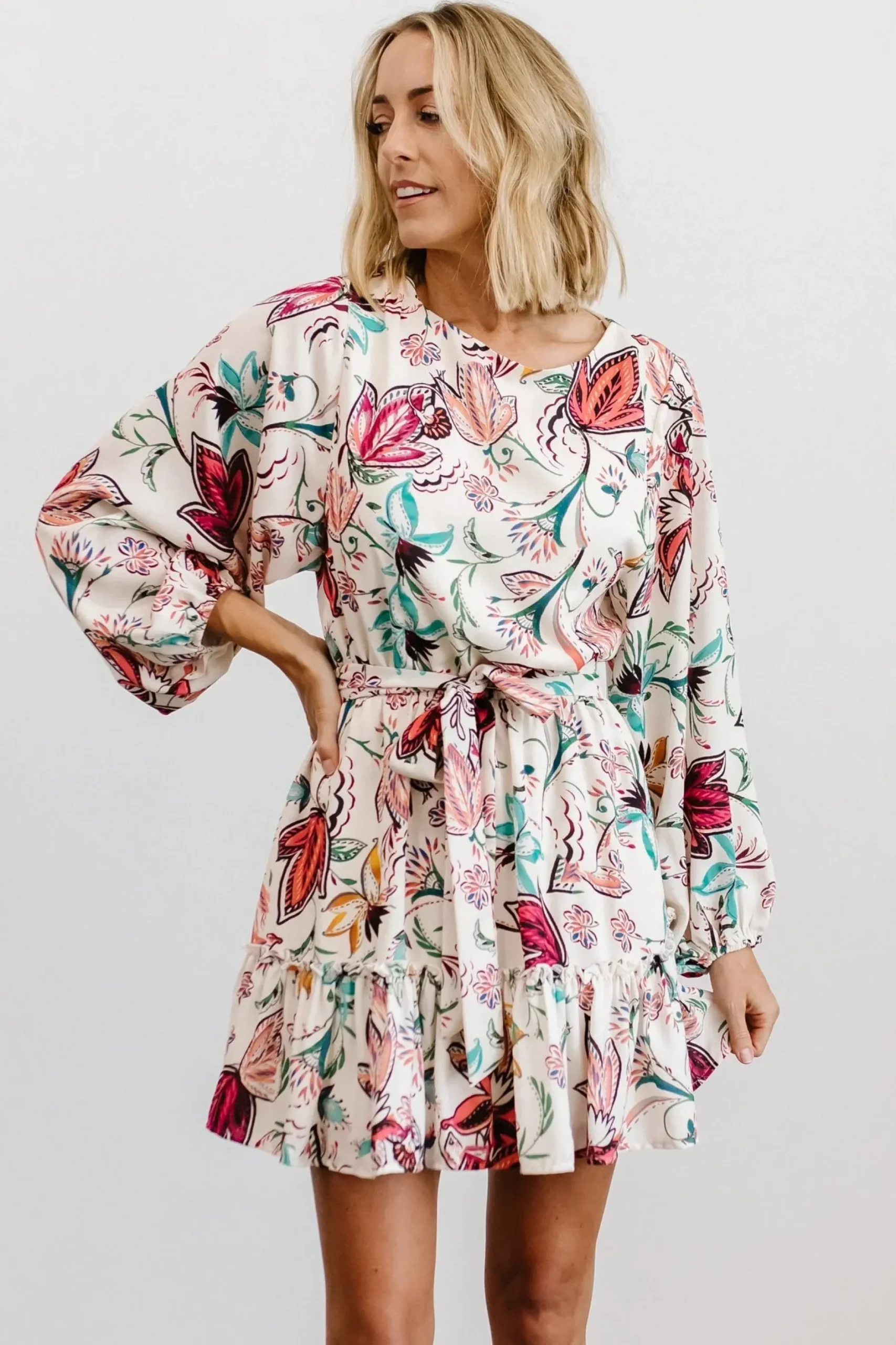 Baltic Born SALE|Tally Mini Dress | Off White Multi Print