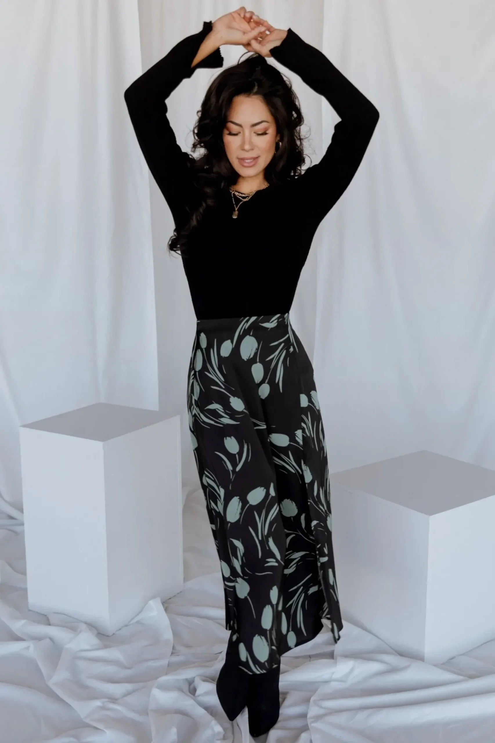 Baltic Born skirts|Tallyn Midi Skirt | Black + Green
