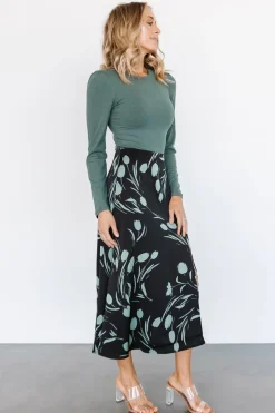 Baltic Born skirts|Tallyn Midi Skirt | Black + Green