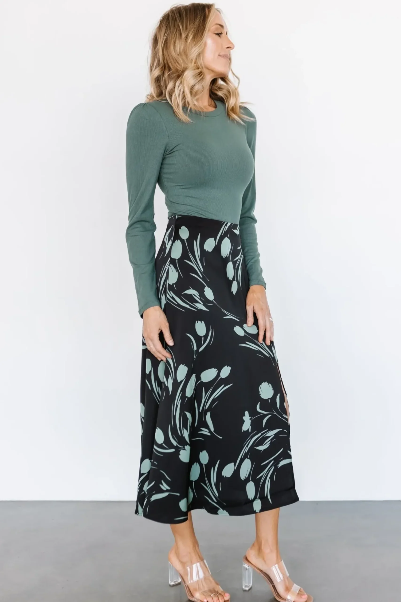 Baltic Born skirts|Tallyn Midi Skirt | Black + Green