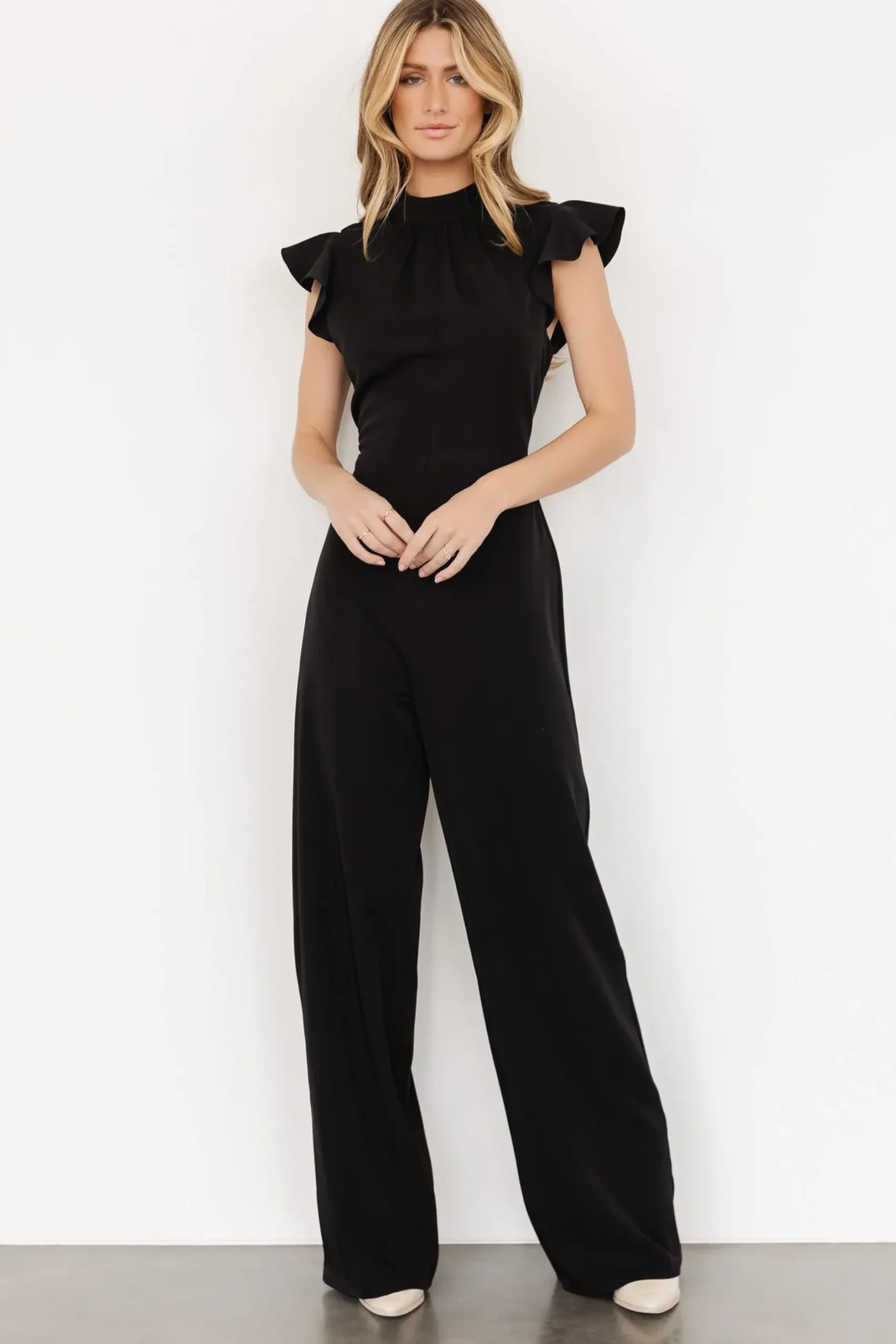 Baltic Born JUMPSUITS + ROMPERS|Tana Mock Neck Jumpsuit | Black