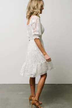 Baltic Born midi dresses|short dresses|Tate Smocked Lace Short Dress | Off White