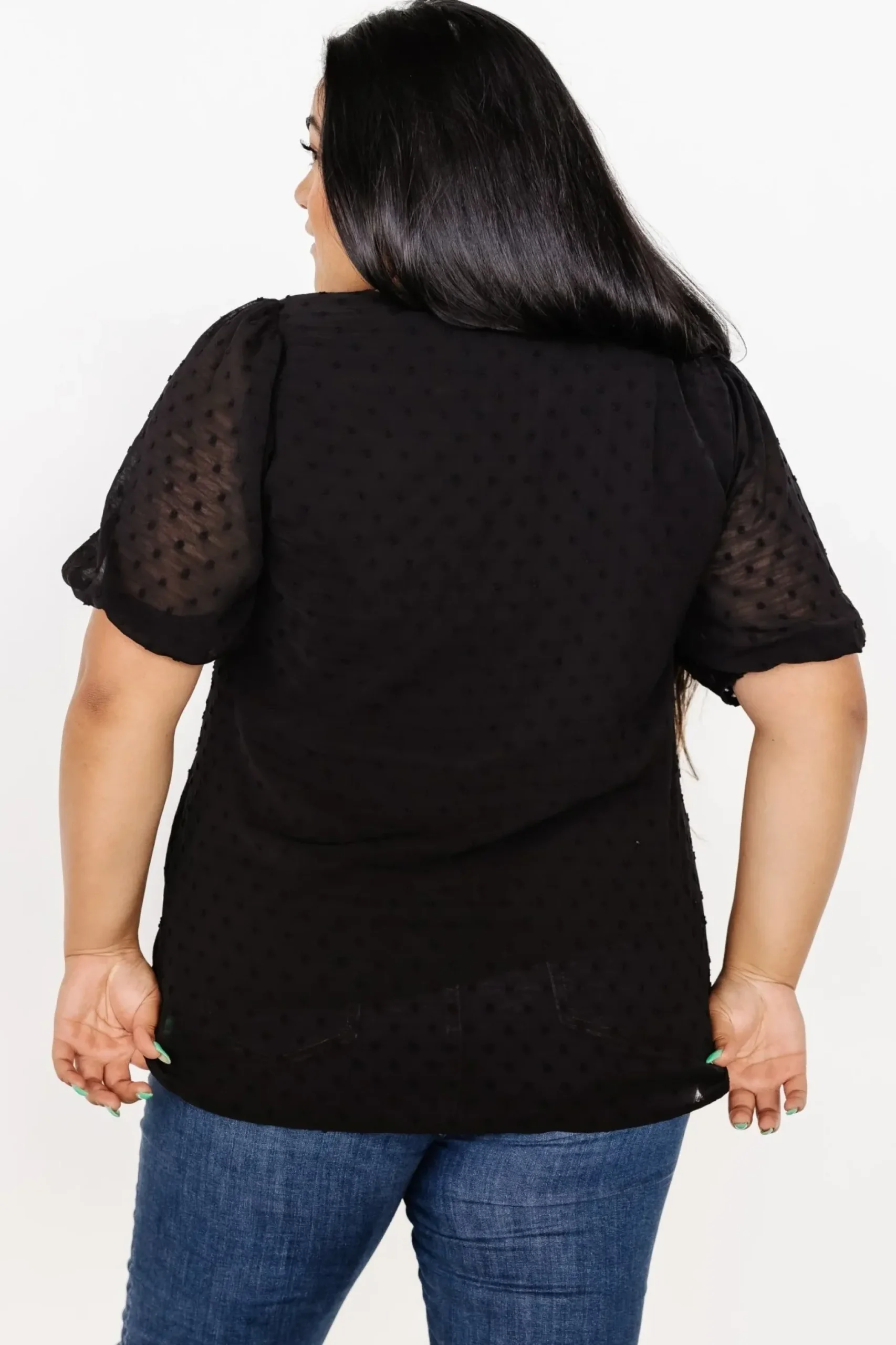 Baltic Born EXTENDED SIZING|TOPS|Tawnie Swiss Dot Top | Black