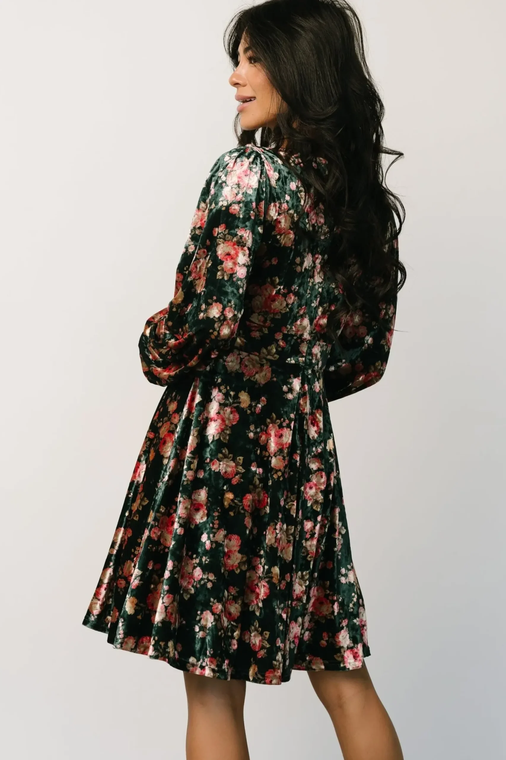 Baltic Born short dresses|Teri Velvet Short Dress | Forest Multi