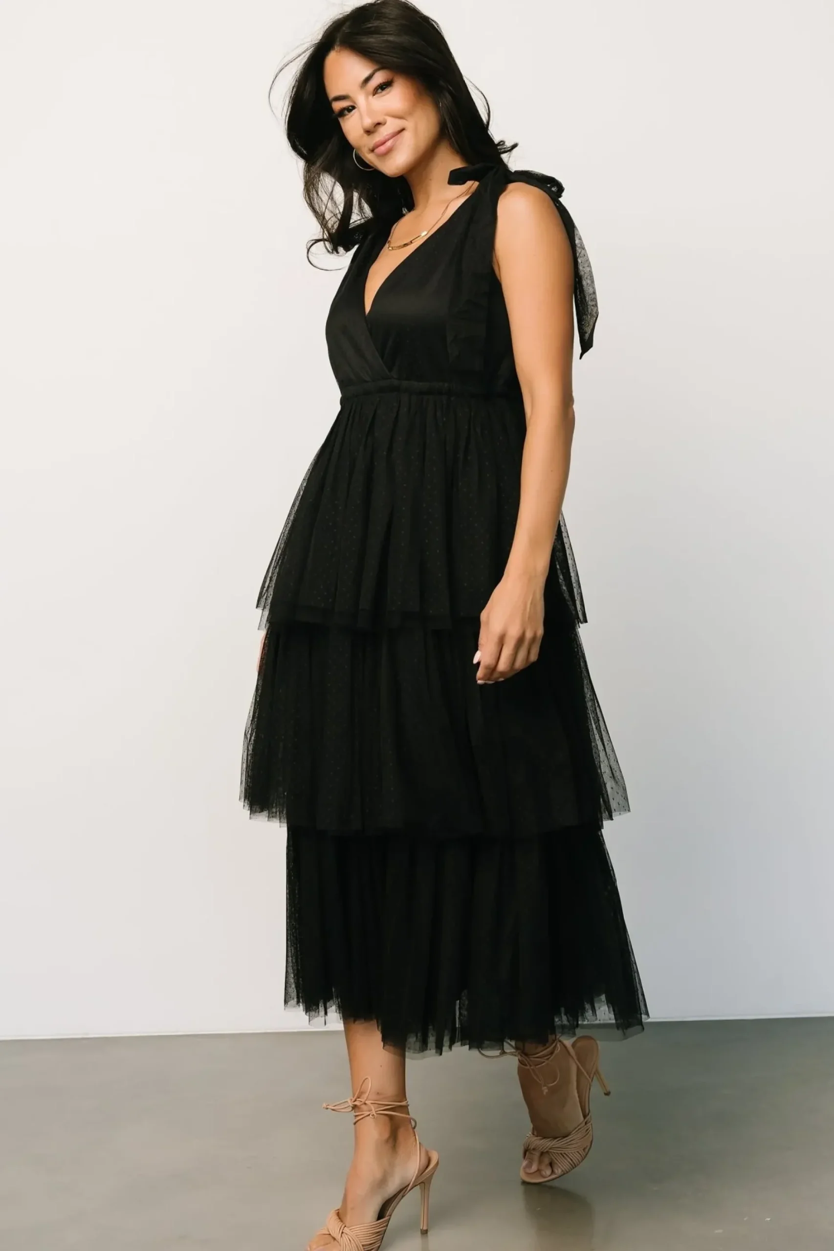 Baltic Born tulle styles|Tessa Tiered Tulle Tank Dress | Black