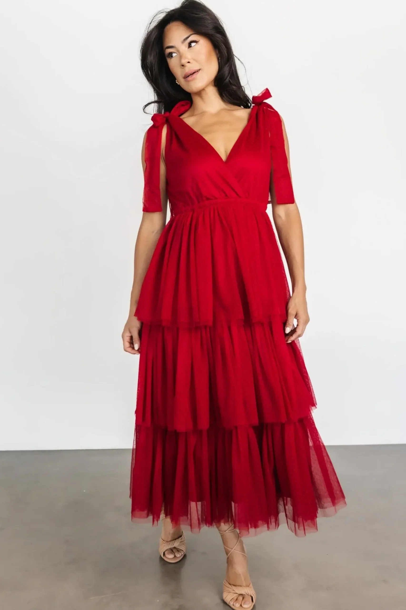 Baltic Born tulle styles|Tessa Tiered Tulle Tank Dress | Merlot