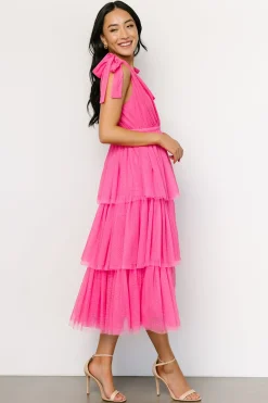 Baltic Born tulle styles|Tessa Tiered Tulle Tank Dress | Hot Pink