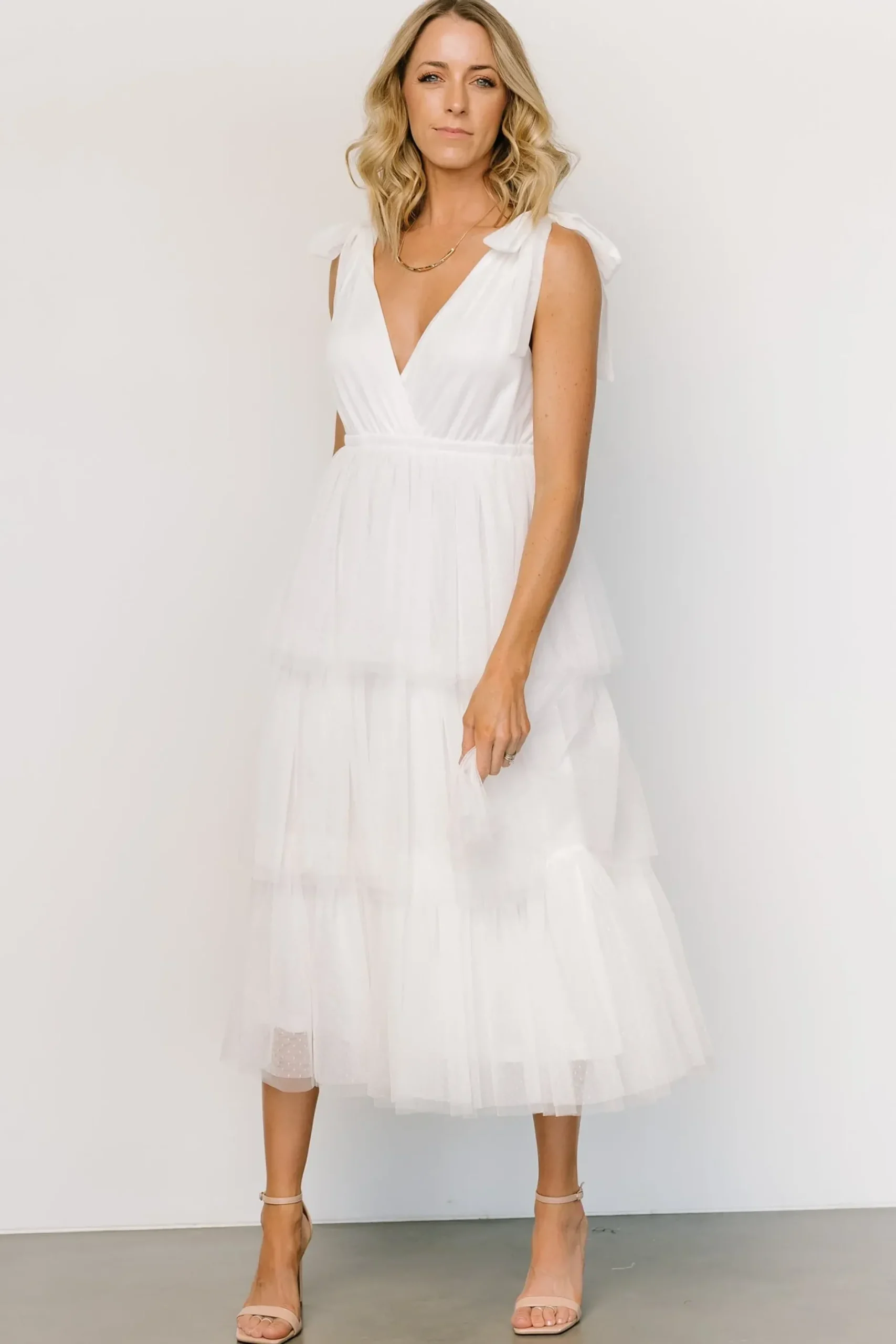Baltic Born tulle styles|Tessa Tiered Tulle Tank Dress | White
