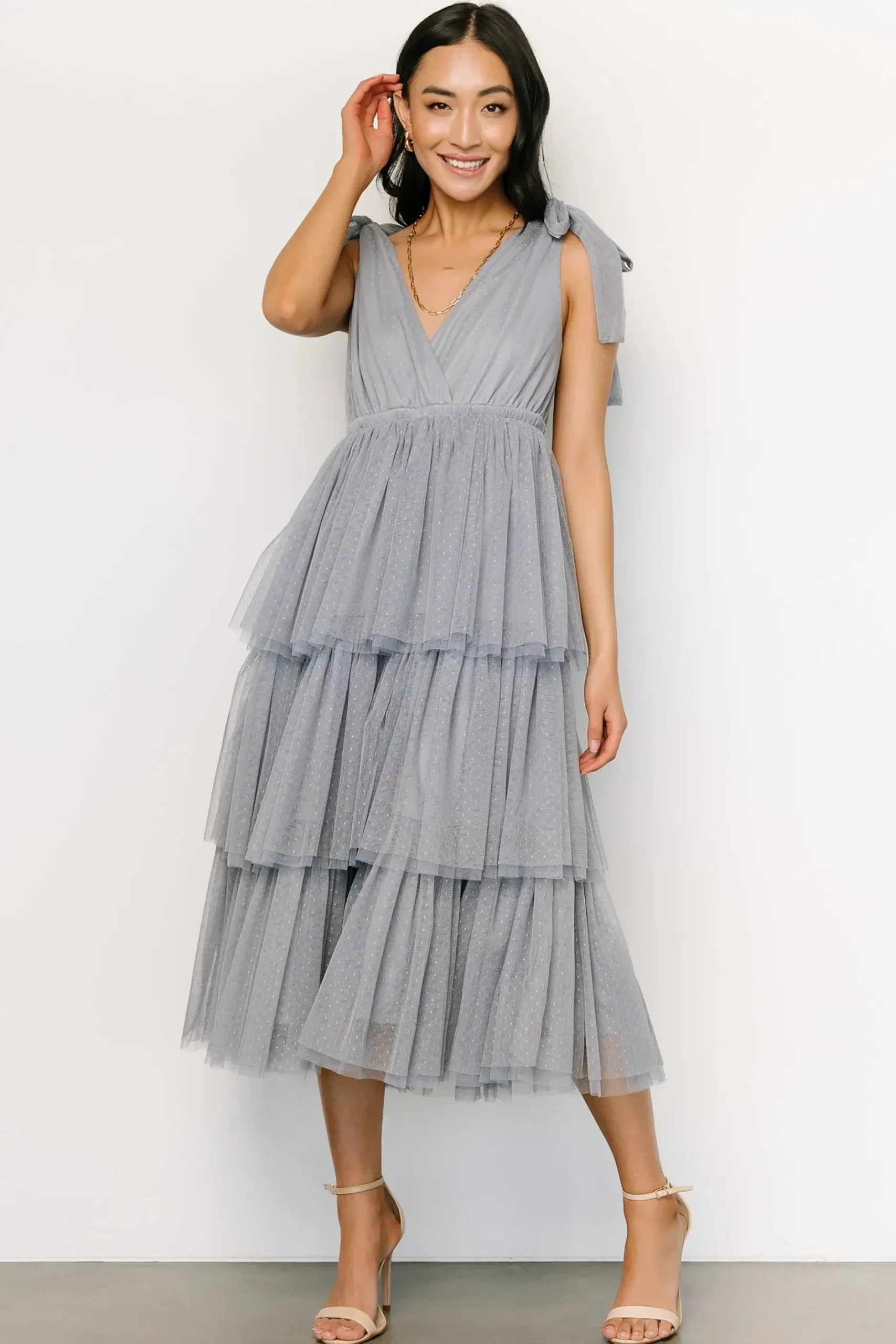 Baltic Born tulle styles|Tessa Tiered Tulle Tank Dress | Slate Blue